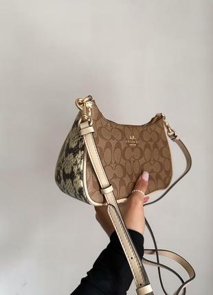 Женская сумка coach коричневая2 фото