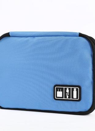 Дорожный органайзер для зарядок, проводов и кабелей 3dtoyslamp 22,7х18х3,7 см голубой cl0105709