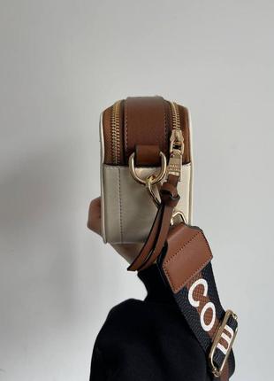 Женская сумка marc jacobs бежевая с коричневым4 фото