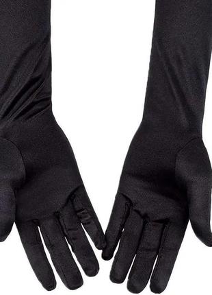Рукавички one size silk чорні високі жіночі рукавиці4 фото