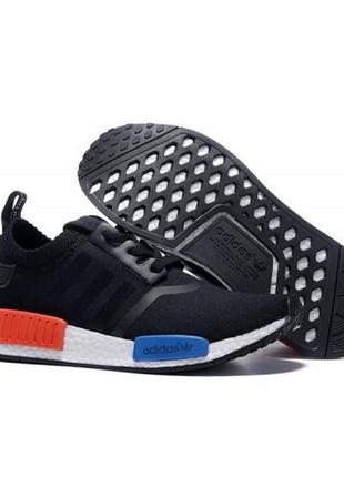 Чоловічі чорні кросівки adidas nmd runner primeknit — s012