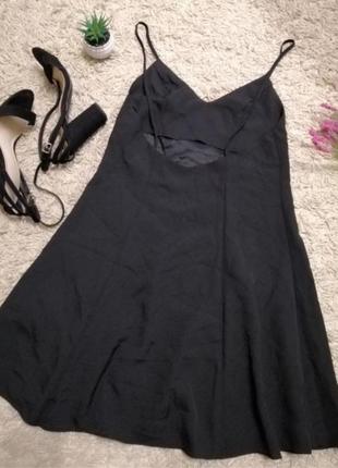 Базовый черный мини сарафан/ маленькое темное платье3 фото