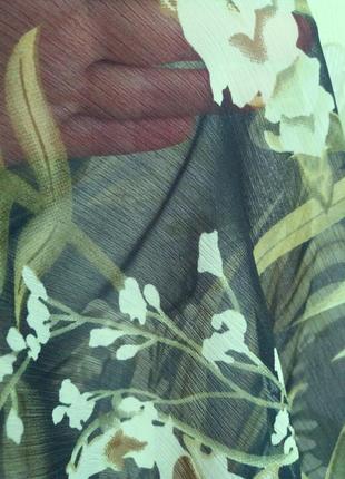 Плаття шифонове довге максі в підлогу у квітковий принт із поясом7 фото