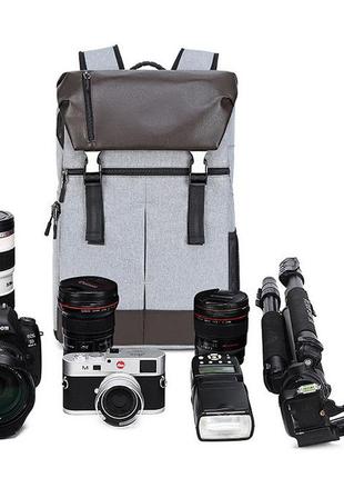 Рюкзак для фотоаппарата универсальный canon eos, nikon, sony, olympus, кэнон, никон, олимпус ( код: ibf047sk )3 фото