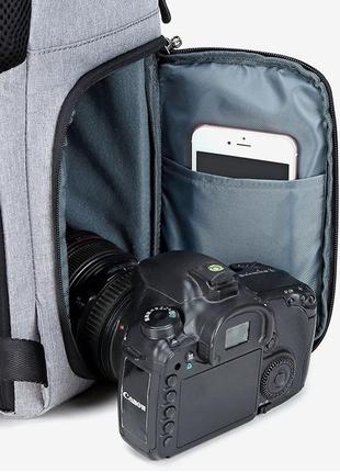Рюкзак для фотоаппарата универсальный canon eos, nikon, sony, olympus, кэнон, никон, олимпус ( код: ibf047sk )7 фото