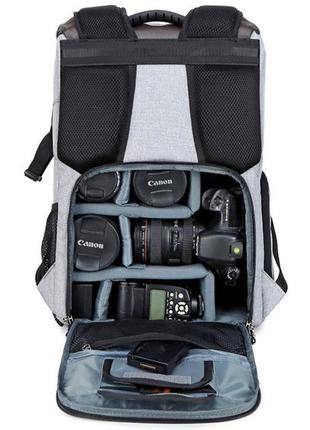 Рюкзак для фотоаппарата универсальный canon eos, nikon, sony, olympus, кэнон, никон, олимпус ( код: ibf047sk )6 фото