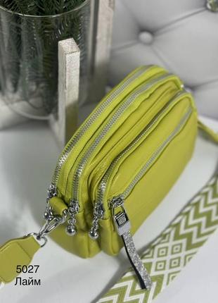 Женская стильная и качественная сумка из эко кожи лайм6 фото