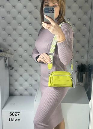 Женская стильная и качественная сумка из эко кожи лайм2 фото