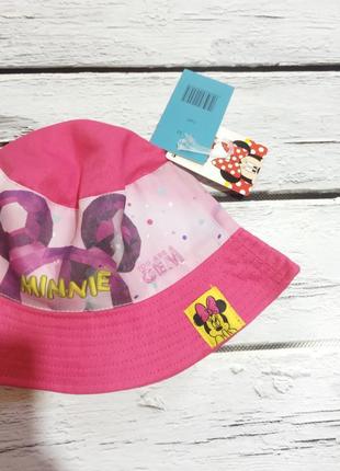 Панама коттоновая детская розовая панамка на девочку минные маус десней3 фото