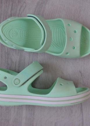 Крокс крокбенд сандалі дитячі мьятні crocs crocband sandal neon mint3 фото