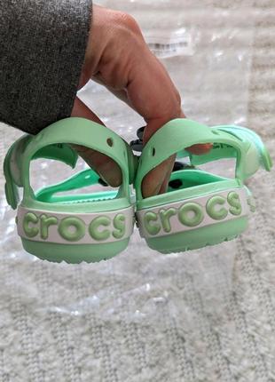Крокс крокбенд сандалі дитячі мьятні crocs crocband sandal neon mint6 фото