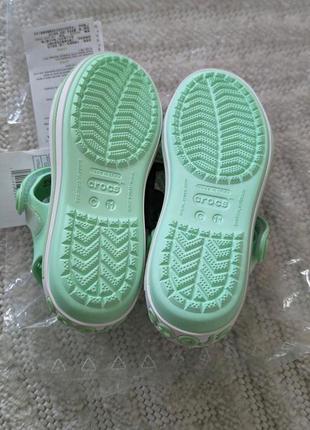 Крокс крокбенд сандалі дитячі мьятні crocs crocband sandal neon mint8 фото