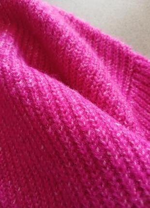 Малиновый яркий плотный свитер5 фото