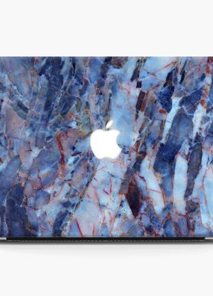 Чехол пластиковый для apple macbook pro / air голубой мрамор (blue marble) макбук про case hard cover поликарбоната, pro 14.2 a2442, marble, чехол, …3 фото