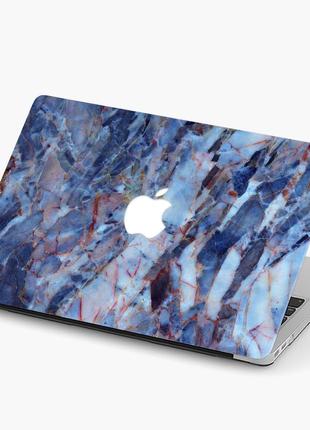 Чехол пластиковый для apple macbook pro / air голубой мрамор (blue marble) макбук про case hard cover поликарбоната, pro 14.2 a2442, marble, чехол, …1 фото