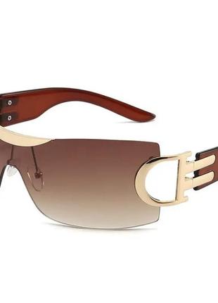 Тренд y2k сонцезахисні окуляри коричневі великі модні сонячні очки антиблик2 фото