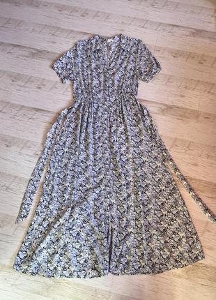 Красивое нежное миди платье в цветы h&amp;m6 фото