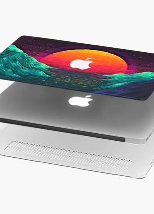 Чохол пластиковий apple macbook pro 14.2 a2442 захід сонця (sunset) макбук про case hard cover4 фото