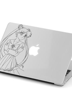 Чехол пластиковый для apple macbook pro / air аниме сейлор мун (anime sailor moon) макбук про case hard cover матово-білий