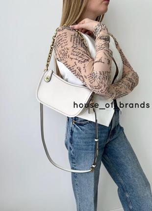 Жіноча брендова шкіряна сумка coach swinger bag оригінал сумочка кроссбоді коач коуч шкіра на подарунок дружині подарунок дівчині4 фото