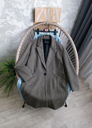 Пальто пиджак гусиная лапка zara