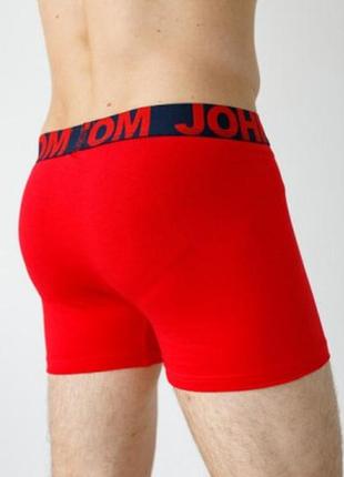 Трусы-шорты мужские однотонные  р.m-2xl 48-54 tom john - красные