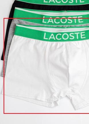 Трусы lacoste белого цвета, трусы лакоста, боксеры лакоста премиум хлопок - есть 7 цветов на выбор