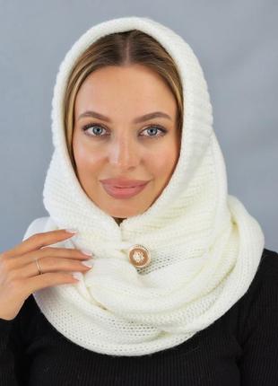 Капюшон с шарфом "дайна" (5304), белый