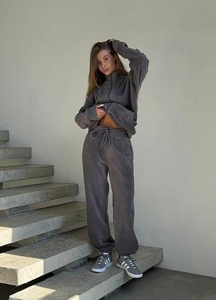 Спортивний костюм сірий графіт фліс флісовий теплий