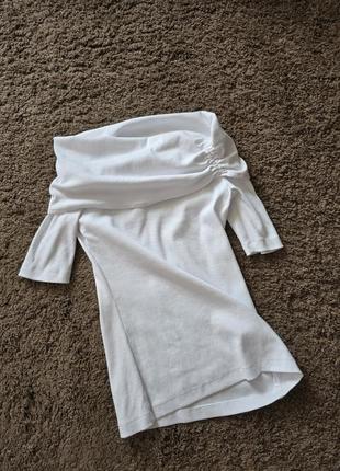 Асиметрична футболка зі складками zara