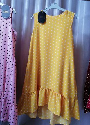 Легке літнє плаття в горох волани різні розміри та кольори4 фото