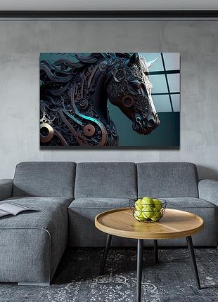 Картина на стекле "техно-конь"
