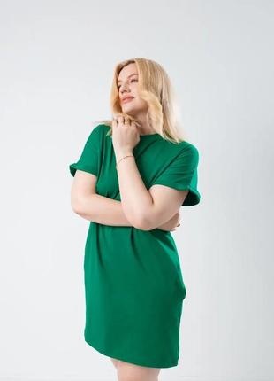 Літня жіноча сукня міні з кишенями (чорний, джинс, мокко, сірий, зелений, бежевий, графіт) 42-44, 46-48, 50-522 фото