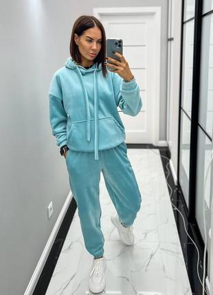 Костюм з капюшоном з двостороннього велюру