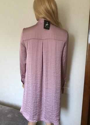 Сукня сорочка сатинова пудрового кольору з вишивкою atmosphere р. 106 фото