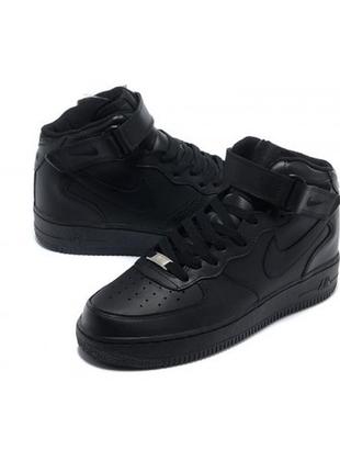 Женские высокие черные кроссовки nike air force 1 hight - 13fl