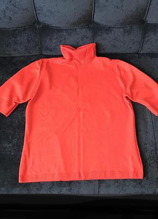 Яркий алый топ чистой мериносовой шерсти италия