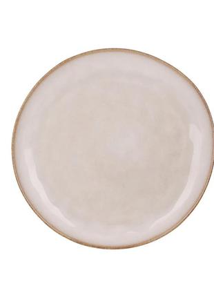 Керамическая тарелка 20.5см, цвет бежевый2 фото