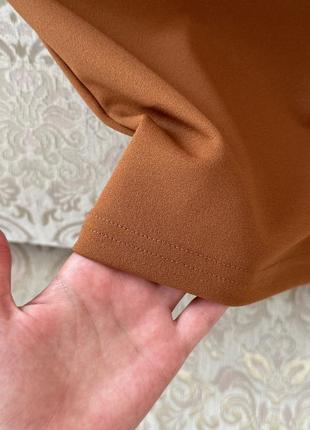 Юбка миди коричневая базовая, юбка длинная стрейчевая карандаш6 фото