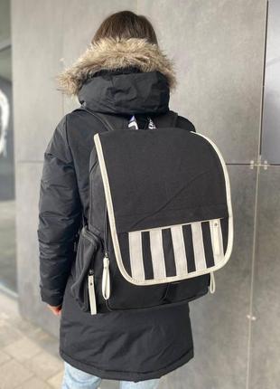 Черно-белый рюкзак, вместительный, большой, унисекс2 фото