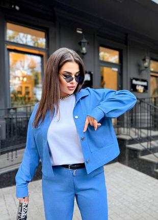 Костюм двойка женский жакет и брюки джинс коттон размер 42-604 фото