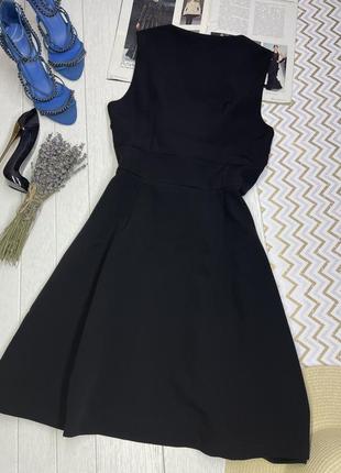 Новое чёрное платье s платье клёш с бантом короткое платье пышное3 фото