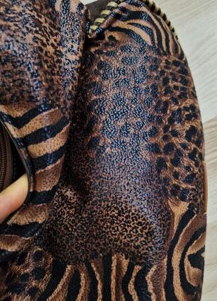 Базова сумка тоут коричнева сумка хобо жіноча на двох ручках на плече леопардова тигрова вінтажна сумка6 фото