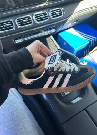 Женские кеды кроссовки кроссовки адедас adidas samba wales bonner black/white