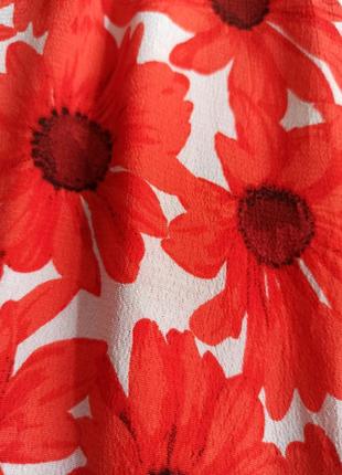 Легкая юбка миди в цветочный принт/с разрезами3 фото