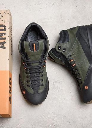 Мужские зимние кожаные ботинки merrell green