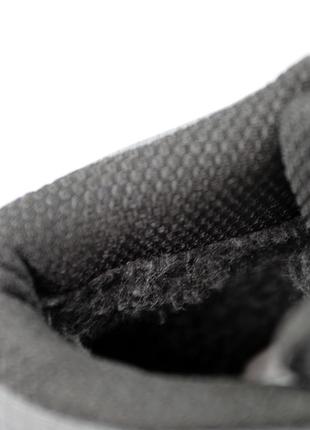 Мужские зимние влагостойкие серые ботинки с мехом,быстрая шнуровка, протектор, обувь...