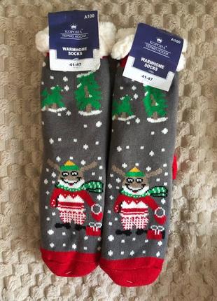 Носки мужские на меху новогодние единый размер 41-47 состав фото 5