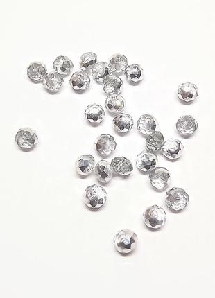 Бусины стекло finding рондель гранёнка зеркальный темный 2 мм