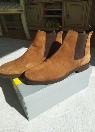 Стильные мужские замшевые челси бренда molyer 
tobacco suede